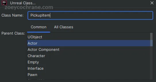 Creating New Actor Class in Rider