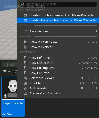 Making A Blueprint Class Based on C++ Class