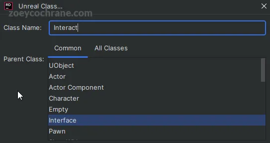 Creating New Interface Class in Rider