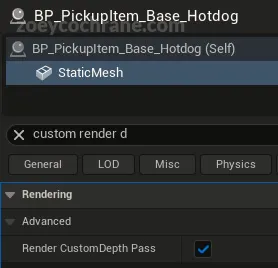 Enabling render custom depth pass in engine