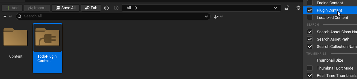 Enabling Plugin Content in the Content Browser